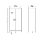 Madrid 3 Piece Bundle, Bedside, Chest and 2 Door Wardrobe in Matt Black 