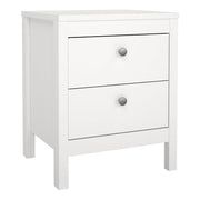 Madrid 3 Piece Bundle, Bedside, Chest and 2 Door Wardrobe in White 