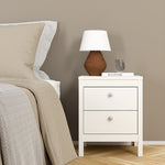Madrid 3 Piece Bundle, Bedside, Chest and 2 Door Wardrobe in White 