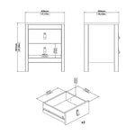 Madrid 3 Piece Bundle, Bedside, Chest and 2 Door Wardrobe in White 
