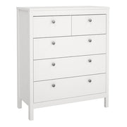 Madrid 3 Piece Bundle, Bedside, Chest and 2 Door Wardrobe in White 