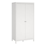 Madrid 3 Piece Bundle, Bedside, Chest and 2 Door Wardrobe in White 