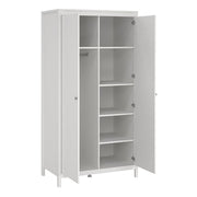 Madrid 3 Piece Bundle, Bedside, Chest and 2 Door Wardrobe in White 