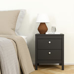 Madrid 3 Piece Bundle, Bedside, Chest and 3 Door Wardrobe in Matt Black 