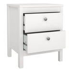 Madrid 3 Piece Bundle, Bedside, Chest and 3 Door Wardrobe in White 
