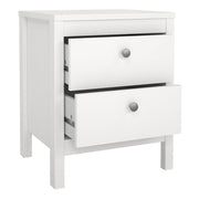 Madrid 3 Piece Bundle, Bedside, Chest and 3 Door Wardrobe in White 