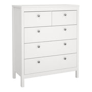Madrid 3 Piece Bundle, Bedside, Chest and 3 Door Wardrobe in White 