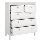 Madrid 3 Piece Bundle, Bedside, Chest and 3 Door Wardrobe in White 
