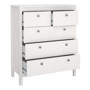 Madrid 3 Piece Bundle, Bedside, Chest and 3 Door Wardrobe in White 