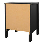 Madrid Bedside Table 2 drawers in Matt Black 