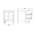 Madrid Bedside Table 2 drawers in Matt Black 