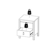 Madrid Bedside Table 2 drawers in Matt Black 