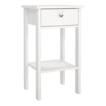 Madrid Bedside Table with 1 Drawer in White 
