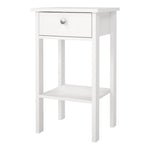 Madrid Bedside Table with 1 Drawer in White 