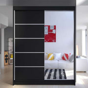 Maizie III 150cm Sliding Door Wardrobe Black 