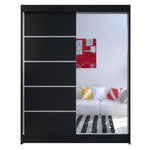 Maizie III 150cm Sliding Door Wardrobe Black 