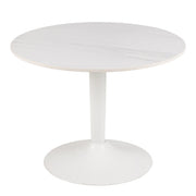 Malta Ceramic Round Coffee Table in White 60x45cm 