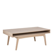 Marte Coffee Table with Open Shelf in White Oak 