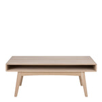 Marte Coffee Table with Open Shelf in White Oak 