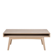 Marte Coffee Table with Open Shelf in White Oak 