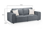 Mary Sofa Slate 3 Seater 