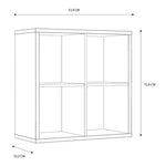 Mauro 2x2 Storage Unit in White High Gloss/White 