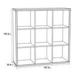 Mauro 3x3 Storage Unit in Matt White 