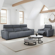 Mayfair Dark Grey Leather 4+1 Seater Electric Recliner Sofa Set