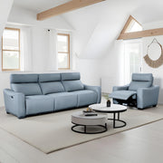 Mayfair Grey Leather 4+1 Seater Electric Recliner Sofa Set
