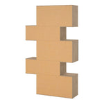 Maze Asymmetrical Bookcase with 3 Doors in Jackson Hickory and Black 