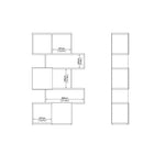 Maze Asymmetrical Bookcase with 3 Doors in Jackson Hickory and White High Gloss 