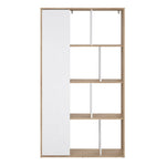 Maze Bookcase with 1 Door in Jackson Hickory and White High Gloss 