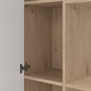 Maze Bookcase with 1 Door in Jackson Hickory and White High Gloss 