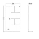 Maze Bookcase with 1 Door in Jackson Hickory and White High Gloss 