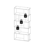 Maze Open Bookcase 4 Shelves in Jackson Hickory Oak and White 