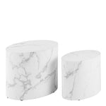 Mice Oval Coffee Table Set in White 