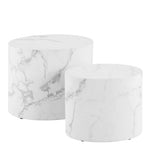 Mice Oval Coffee Table Set in White 