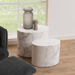 Mice Oval Coffee Table Set in White 