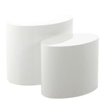 Mice Oval Coffee Table in White Set of 2 
