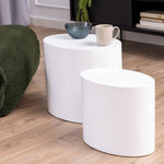Mice Oval Coffee Table in White Set of 2 