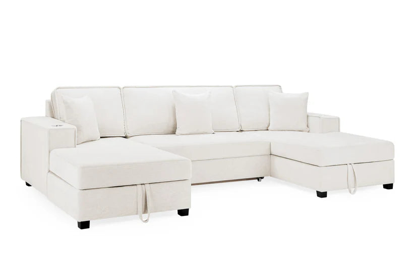 The Complete Guide to U-Shape Sofas: Sizing, Styling 1 Camden Sofa Bed - Beige U Shape Corner - 312 x 166 x 166 CM