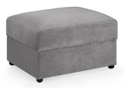 Mirabel Grey Fabric Footstool