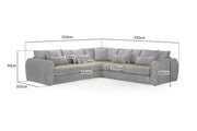 Mirabel Grey Large Corner Sofa - 310 x 310 CM 