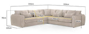 Mirabel Mocha Fabric Large Corner Sofa