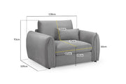 Mirabel Sofa - Grey Armchair - 138 CM 