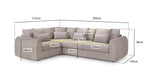 Mirabel Sofa - Mocha Left Hand Facing Corner - 305 x 215 CM 