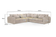 Mirabel Mocha Large Corner Sofa - 310 x 310 CM 