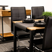 Mirelle Console Table Solid Oak Black Metal Frame