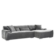 Modena Charcoal Fabric Sofa - RHF