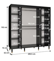 Mora Sliding Door Wardrobe 200cm 